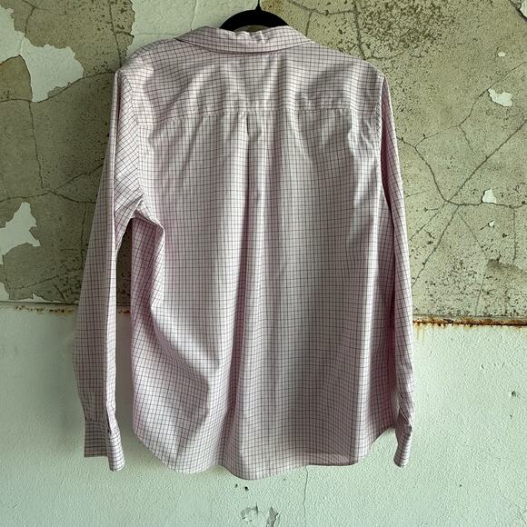 L.L. Bean Pink Check Button Down Shirt Classic Fit Cotton Long Sleeve Size Large - Picture 5 of 5